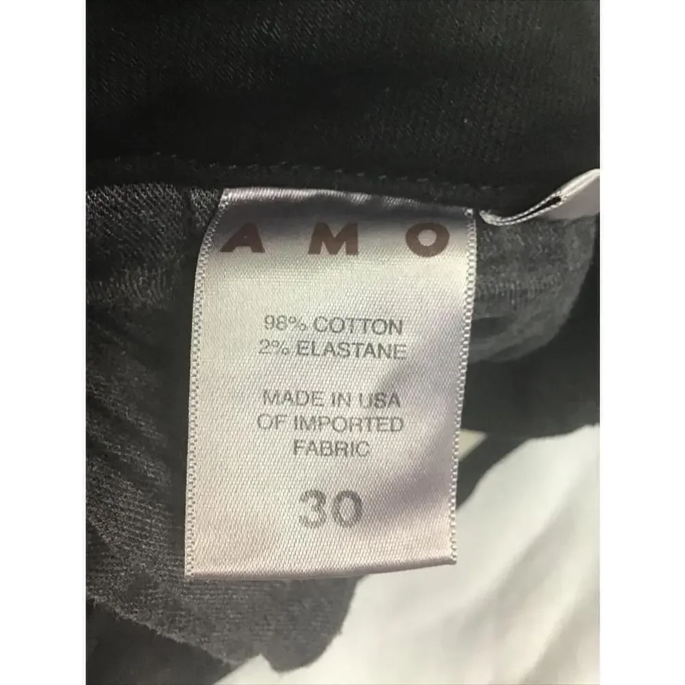 AMO Women’s Size 30 Button Fly Jeans Dock Ultra High-Rise Slim Jeans BLACK